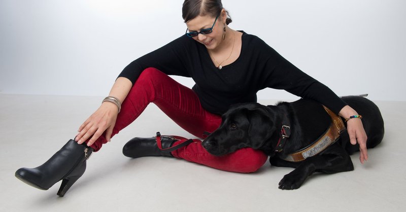 Sadia Drouche avec son chien